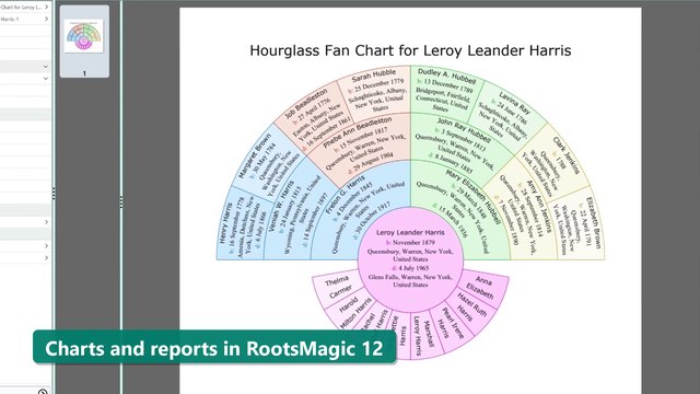 Charts and Reports in RootsMagic 12: Bow-Tie and Hourglass Charts, Wall Charts, and More