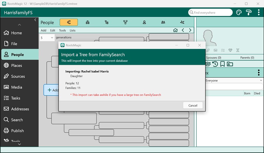 RootsMagic 12 importing people from FamilySearch Family Tree